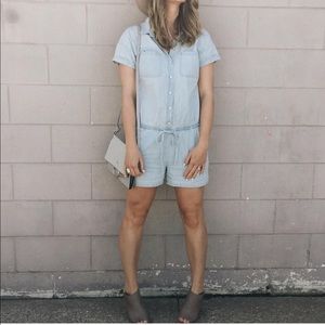 Chambray utility romper